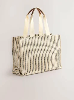 Next Cream Structured Canvas Shoulder Bag Best