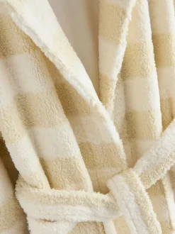 Next Cream Textured Stripe Dressing Gown Outlet