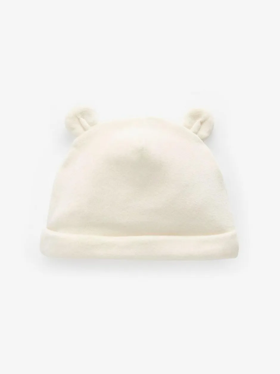 Next Cream Velour Baby Beanie Hats 2 Pack (0-12mths) Clearance