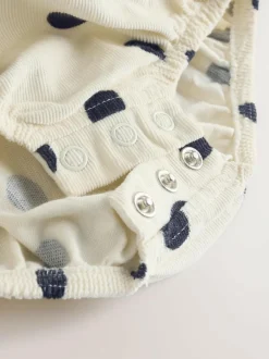 Next Cream/Charcoal Polka Dot Baby Bloomer Rompers Set 2 Piece with Tights (0mths-3yrs) Best