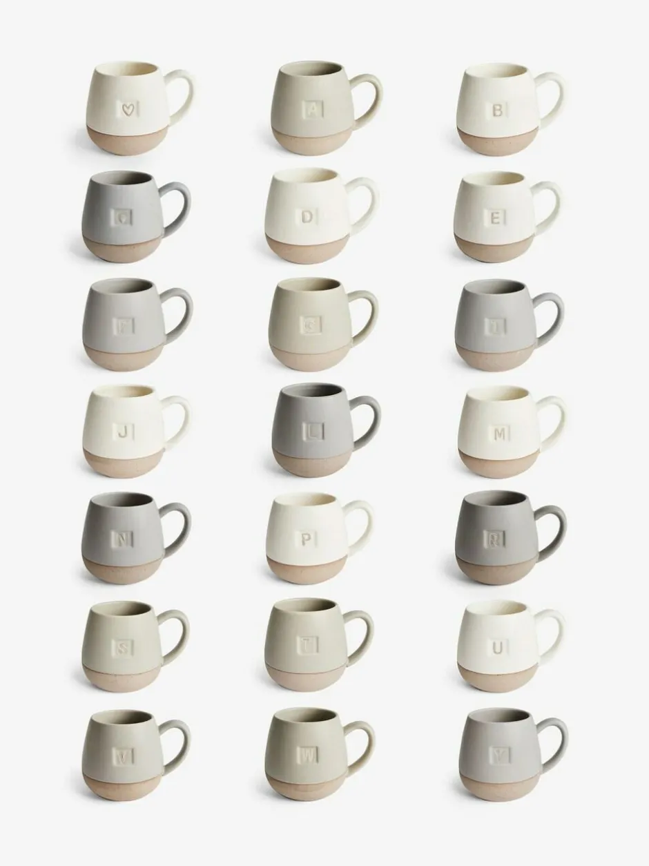 Next Cream/Grey Alphabet Speckle Glazed Mug Hot