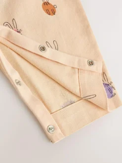 Next Baby Dungaree and Bodysuit Two Piece Set (0mths-3yrs) Cream/Pink Rabbit Online