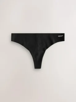 Next Thong Cotton Rich No VPL Knickers 3 Pack Cream/Pink/Black Online