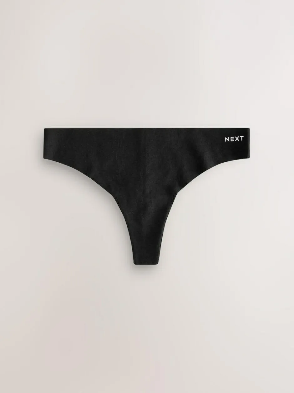 Next Thong Cotton Rich No VPL Knickers 3 Pack Cream/Pink/Black Online
