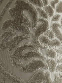 Curtina Natural Chateau Textured Chenille Damask Lined Eyelet Curtains Outlet