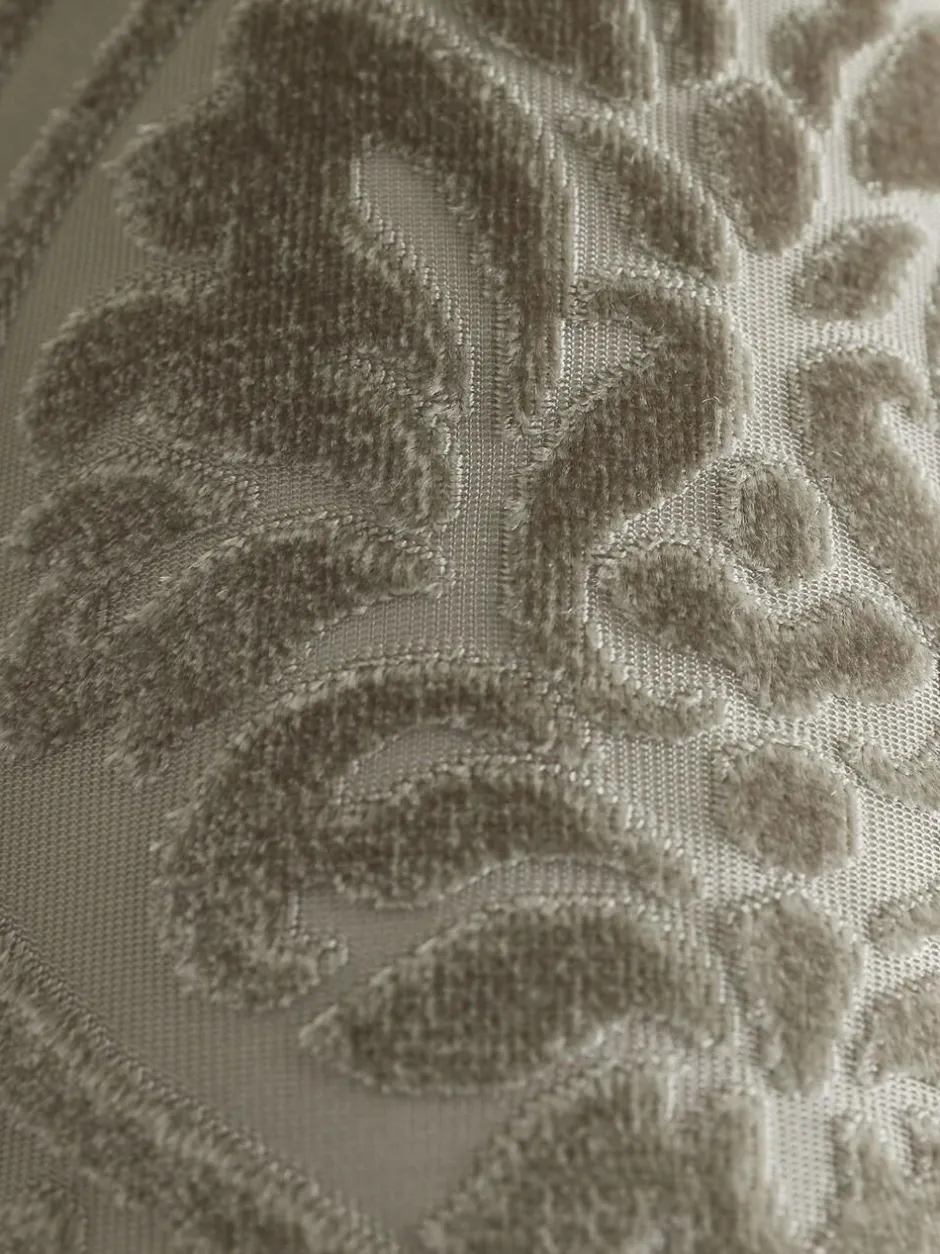 Curtina Natural Chateau Textured Chenille Damask Lined Eyelet Curtains Outlet