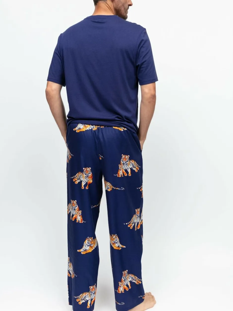 Cyberjammies Blue Jersey Top & Tiger Print Pyjamas Set Hot
