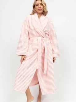 Cyberjammies Striped Sealskin Fleecy Dressing Gown Pink