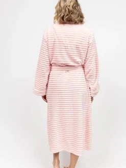 Cyberjammies Striped Sealskin Fleecy Dressing Gown Pink