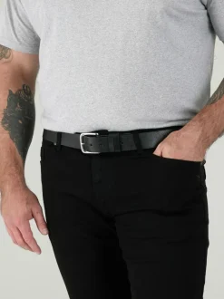 D555 Gavin Hand Crafted Real Leather Hide Belt 3.7 Cm Width Black