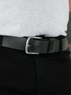 D555 Gavin Hand Crafted Real Leather Hide Belt 3.7 Cm Width Black