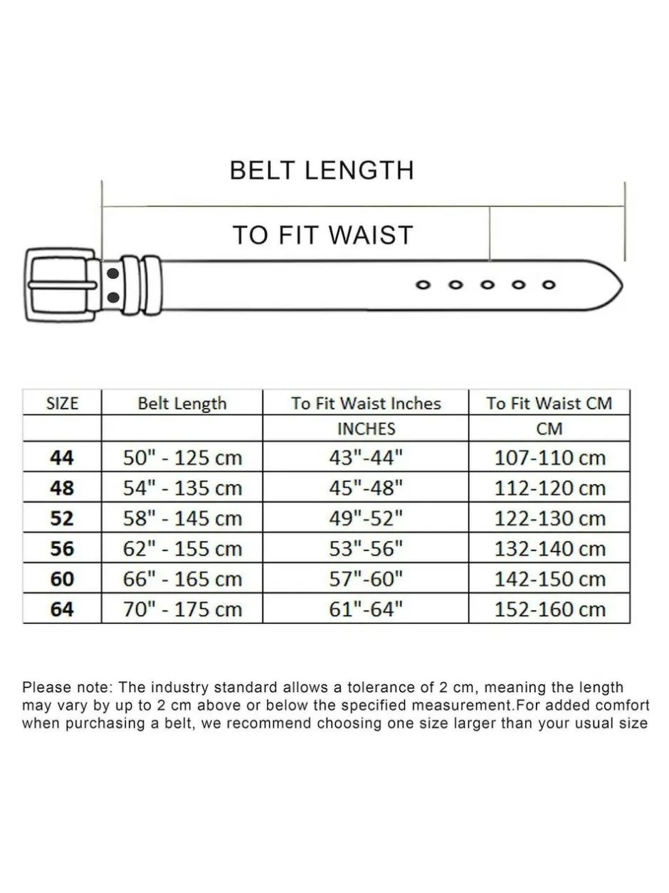 D555 Gavin Hand Crafted Real Leather Hide Belt 3.7 Cm Width Black