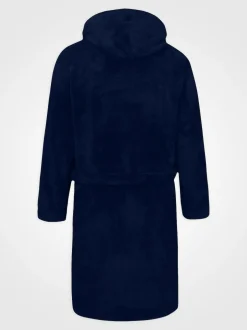 D555 Newquay 1 Supersoft Dressing Gown With Hood Blue Clearance