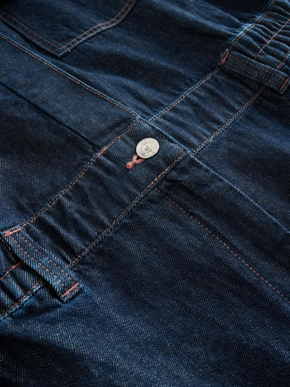 Next Dark Blue 100% Cotton Maternity Denim Boilersuit