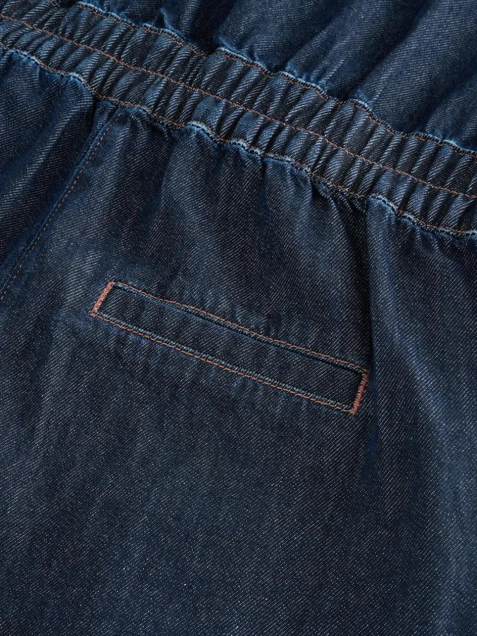 Next Dark Blue 100% Cotton Maternity Denim Boilersuit