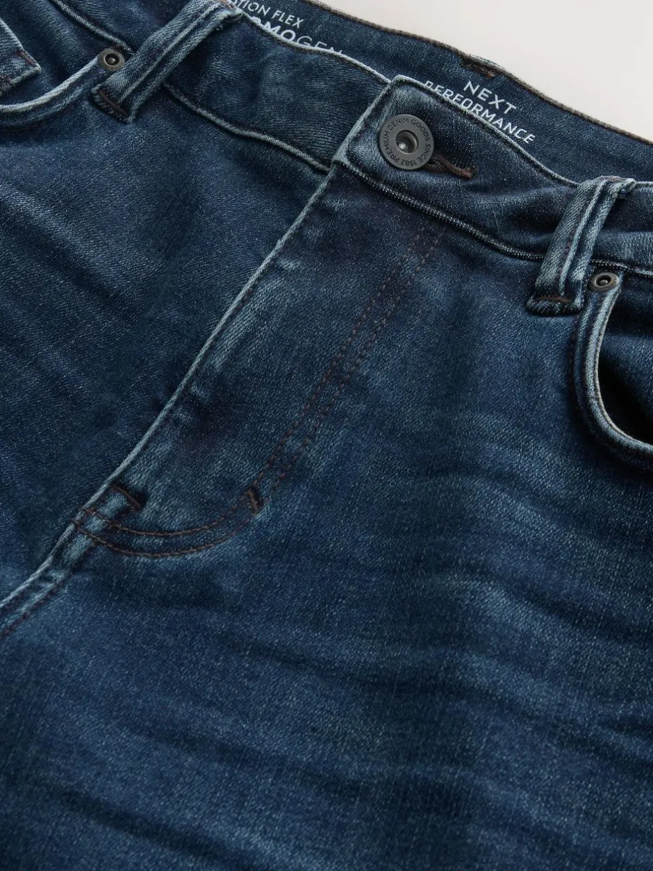 Next Dark Blue - ThermoGen Straight Fit Motionflex Jeans Hot
