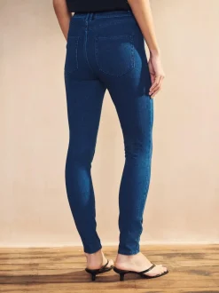 Next Jersey Denim Leggings Dark Blue New
