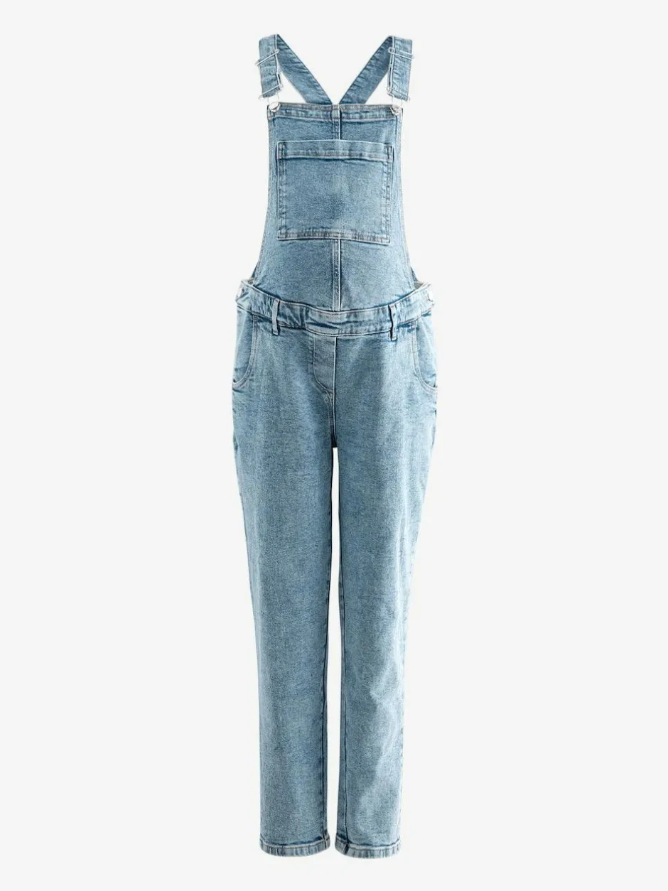 Next Dark Blue Maternity Denim Dungaree New