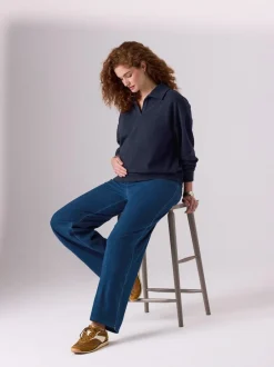 Next Dark Blue Maternity Wide Leg Denim Leggings Best