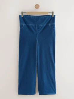 Next Dark Blue Maternity Wide Leg Denim Leggings Best