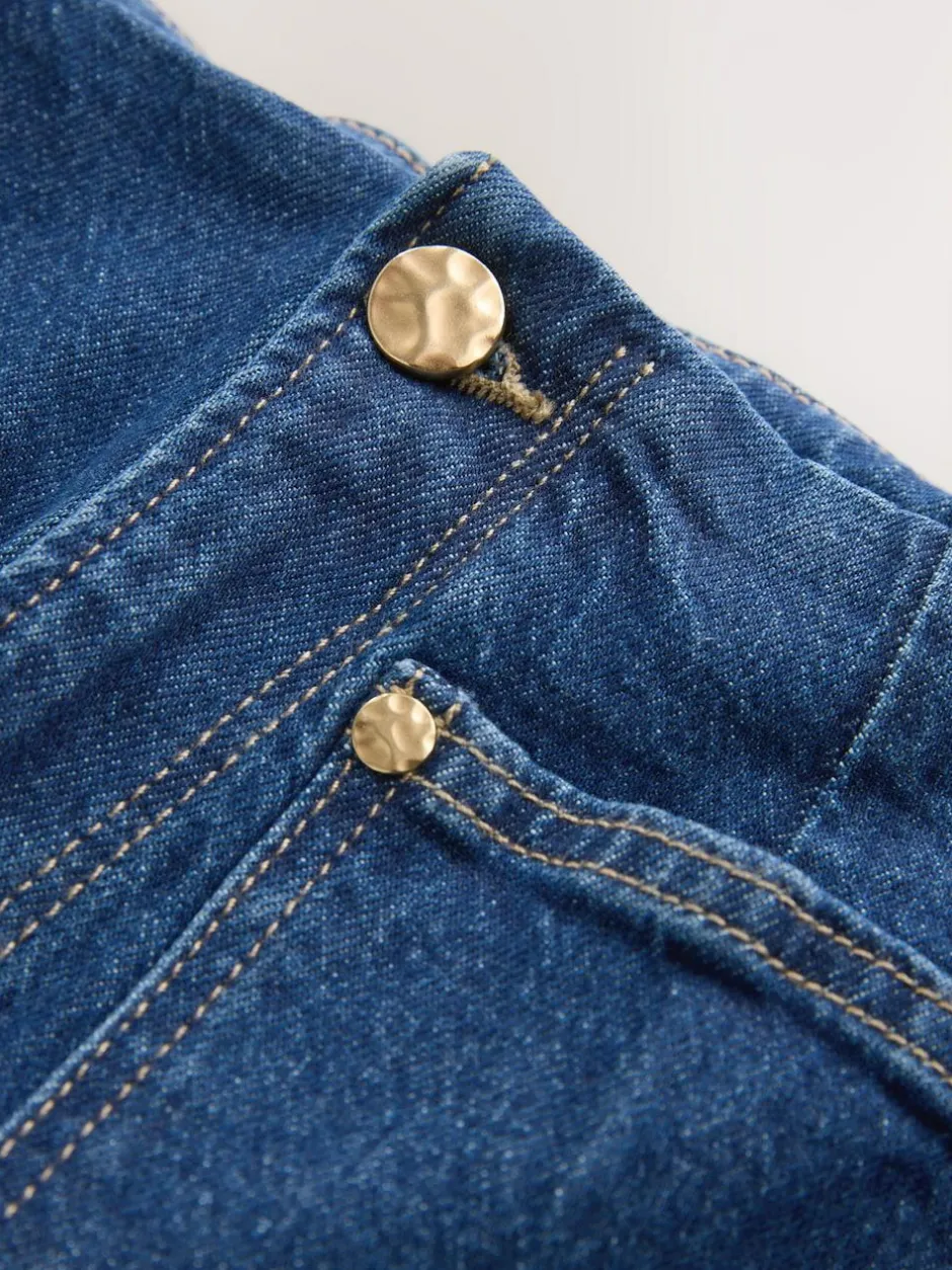 Next N Premium High Rise Patch Pocket Comfort Stretch Wide Leg Jeans Dark Blue Best