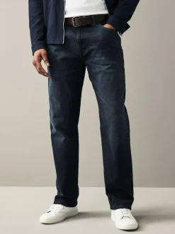 Next Straight Fit Belted Authentic Jeans Dark Blue Best
