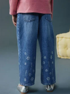 Next Dark Blue Wide Heatseal Embellished Jeans (3-16yrs) Hot