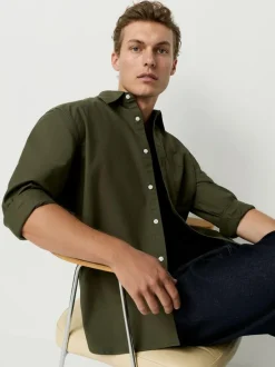 Next Dark Green Regular Fit Long Sleeve Oxford Shirt Best