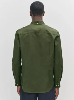 Next Dark Green Slim Fit Long Sleeve Oxford Shirt New