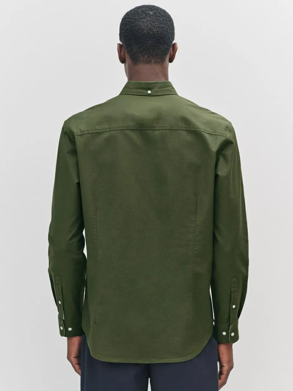Next Dark Green Slim Fit Long Sleeve Oxford Shirt New