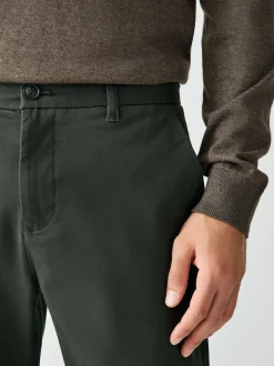 Next Dark Green Slim Fit Stretch Chinos Trousers Hot