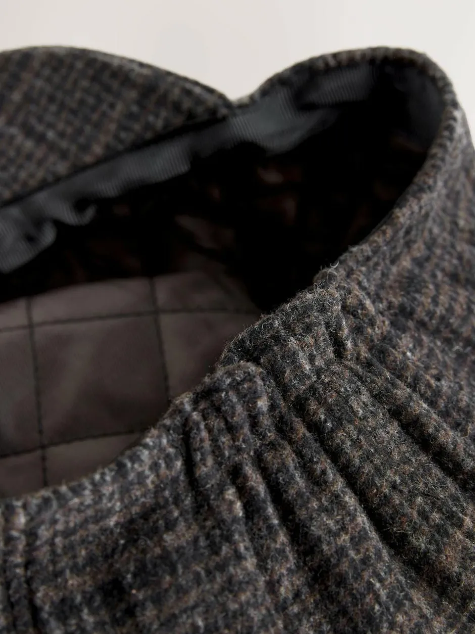 Next Baker Boy Hat Dark Grey Check Hot