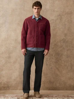 Next Regular Tapered Fit Heritage Cotton Rich Trousers Dark Grey Clearance
