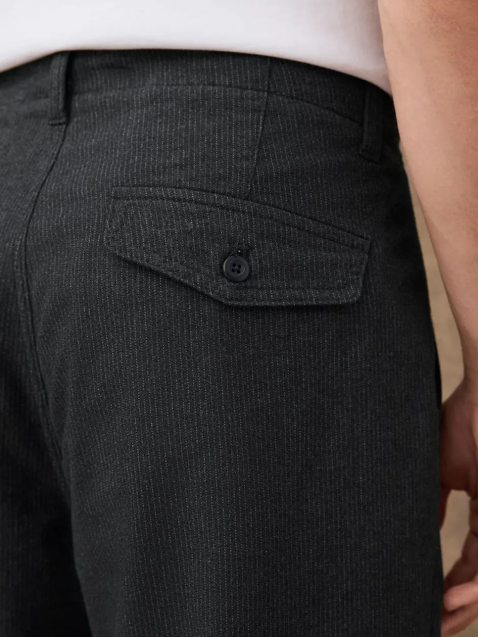 Next Regular Tapered Fit Heritage Cotton Rich Trousers Dark Grey Clearance