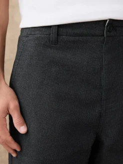 Next Regular Tapered Fit Heritage Cotton Rich Trousers Dark Grey Clearance