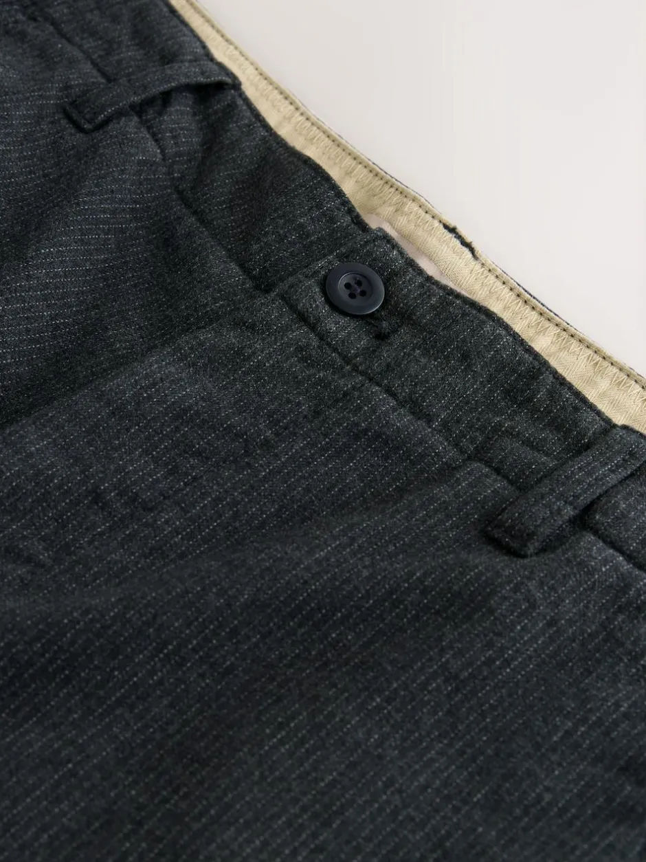 Next Regular Tapered Fit Heritage Cotton Rich Trousers Dark Grey Clearance