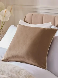Next Dark Natural Matte Velvet Contrast Pipe 50 x 50cm Cushion Discount