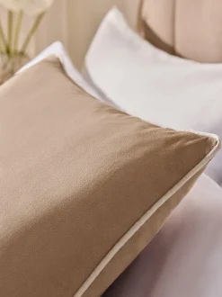 Next Dark Natural Matte Velvet Contrast Pipe 50 x 50cm Cushion Discount
