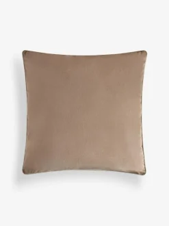 Next Dark Natural Matte Velvet Contrast Pipe 50 x 50cm Cushion Discount
