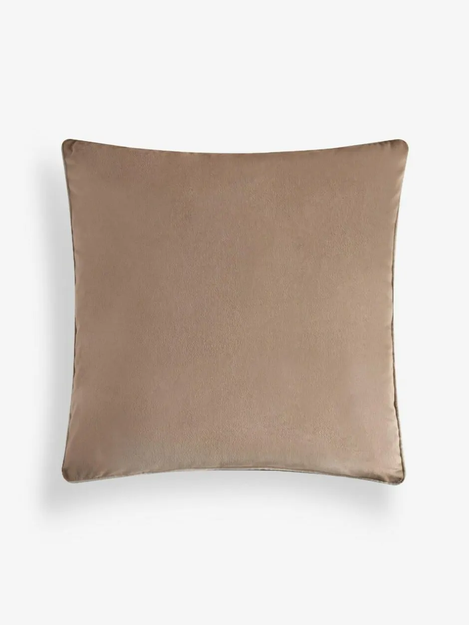 Next Dark Natural Matte Velvet Contrast Pipe 50 x 50cm Cushion Discount