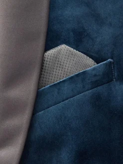 Next Regular Fit Velvet Blazer Dark Navy Blue Online