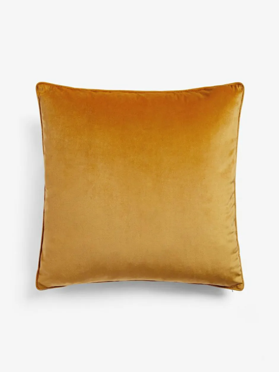 Next Dark Ochre Yellow 59 x 59cm Matte Velvet Cushion New