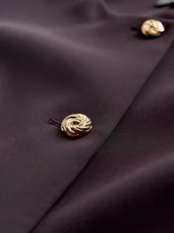 Next Dark Purple Collarless Blazer