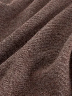 Next EDIT Knitted Long Sleeve Roll Neck Polo Shirt Dark Stone Sale