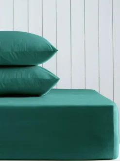 Next Dark Teal Cotton Rich Deep Fitted Bed Sheet Online