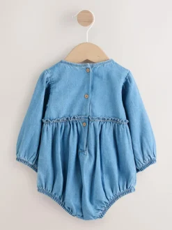 Next Denim Blue Baby Bloomer Rompers Set 2 Piece with Tights (0mths-3yrs) Best