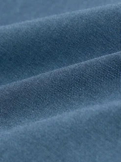 Next Denim Blue Regular Fit Button Down Easy Iron Oxford Shirt Discount