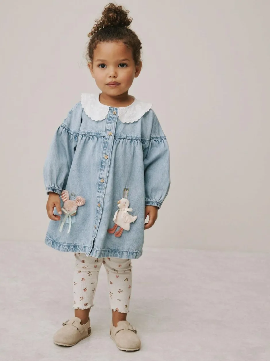 Next Denim Character Shirt Dress And Leggings Set (3mths-8yrs) Outlet