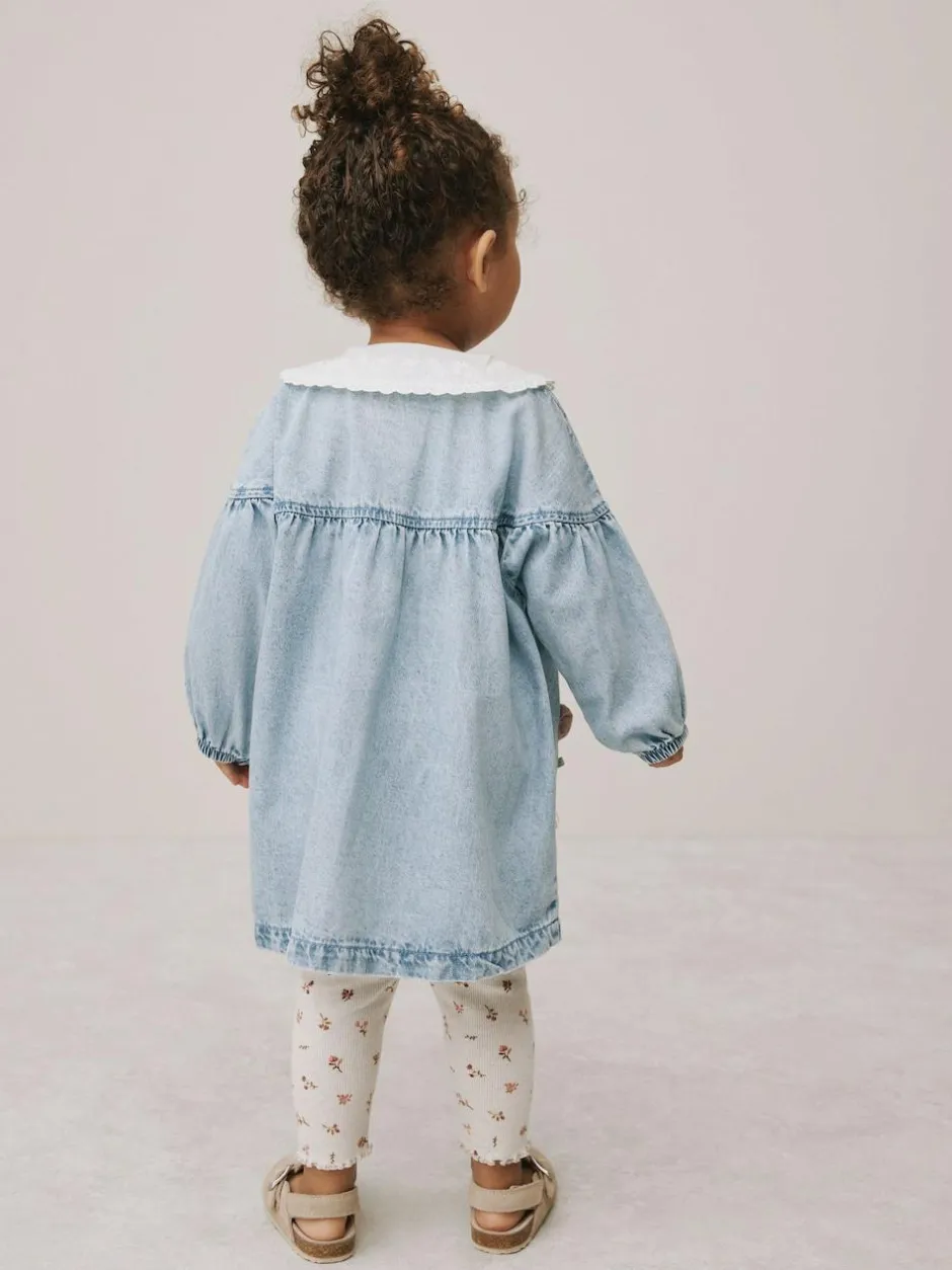 Next Denim Character Shirt Dress And Leggings Set (3mths-8yrs) Outlet
