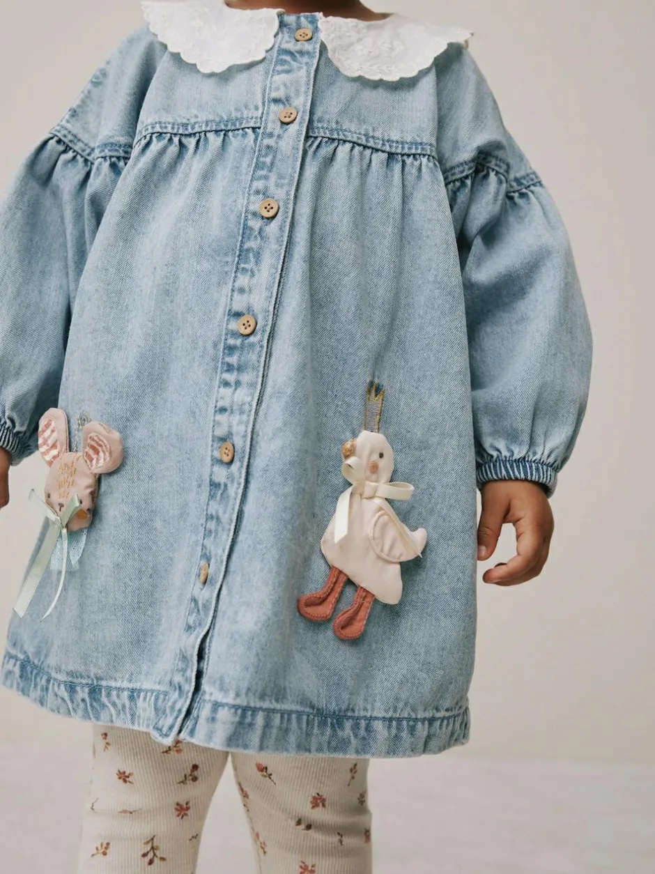 Next Denim Character Shirt Dress And Leggings Set (3mths-8yrs) Outlet